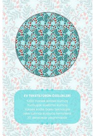 Resim Kokina Mavi Şeker Kamışı Yılbaşı Desenli Runner Masa Örtüsü Dertsiz Süet Dokulu Kumaş Yeni Yıl 