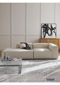 Resim Most Mollis Pro 2 Modül Sol Kanepe 01 Kırık Beyaz Keten Yumuşak S 