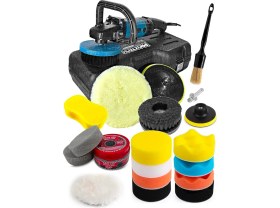 Resim Proxtech Pro Set 20 Parça Detay Pasta Cila Koltuk Yıkama Zımpara Parlatma Devir Ayarlı Polisaj Makinesi Set 