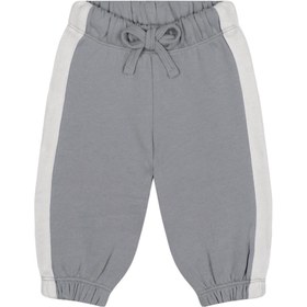 Resim Beyaz Kontrastlı Gri Sweatshirt ve Pantolon Set - Gri / 0-3 Ay 