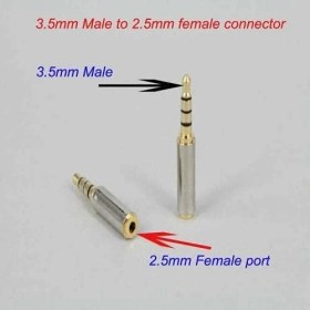 Resim Storemax 3.5mm Erkek 2.5mm Dişi 3 Boğum 4 Kutup 3.5mm To 2.5mm Stereo Çevi 