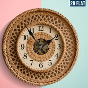 Resim Vintage Rattan-Style Silent Wall Clock - 2D Düz Tasarım ile Dişli Detayları, Doğal Endüstriyel Ev Dekoru için Oturma Odası, Mutfak, Yatak Odası - Pil ile Çalışır, Ahşap El Sanatları, AA Pil Dahil Değil, Mutfak Duvar Saati | Vintage Duvar Saati | Ahşap El Sanatları Saati, Duvar Saati Oturma Odası 