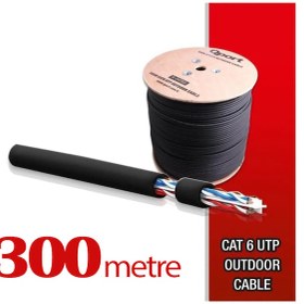 Resim Qport Yüksek Bakır Utp 23Awg 0.58 MM Dış Ortam Cat6 Outdoor Kablo 300 Metre 