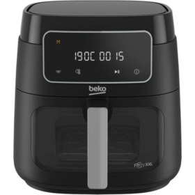 Resim Beko Yüksek Kapasiteli Airfryer, 7.6 Lt, Cam Sepet, 1750 W, LED Ekran, Siyah 