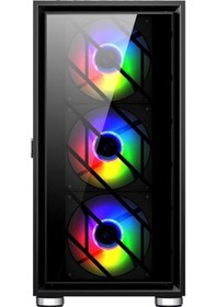 Resim 1st Player Ar7-g Siyah 750w 80+ Sılver Atx 3.1 Argb 4x12cm Fan Temperli Cam Usb 3.0 Atx Kasa 