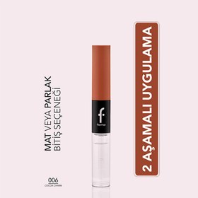 Resim Flormar Duoglam Yüksek Pigmentli & Uzun Süre Kalıcı İki Uçlu Ruj 006 Cocoa Charm 