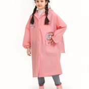 Resim Çocuklar için Pembe Su Geçirmez Kapüşonlu Yağmurluk Ponço Karikatür Nakışlı - EVA, %100 PVC, Düğmeli, Geniş Kesim Erkek & Kız Çocukları İçin - Tüm Mevsimler İçin Mükemmel, Çocuk Yağmurluğu 