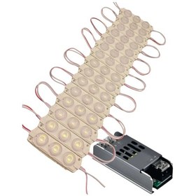 Resim 20 Adet 12 Volt 3 Watt 3 Lensli 3000k Günışığı 3030 Smd Led Modül 5a Slim Trafo Set 