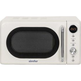 Resim Simfer SK-4605 Retro Krem Mikrodalga Fırın 20 lt Kapasite 700 W Dijital Kontrol Paneli 