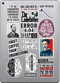 Resim Mühendis Sticker Seti Laptop Ajanda Pc Tablet Telefon Defter Etiket Bullet Journal Diğer 