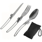 Resim Ceycamp Katlanabilir Çatal Kaşık Bıçak Seti Gri 
