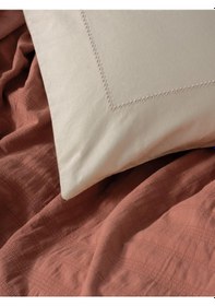 Resim Çift Kişilik Yatak Örtülü Pike Takımı Natura Vilo Kiremit - Blba-582229 Renkli 