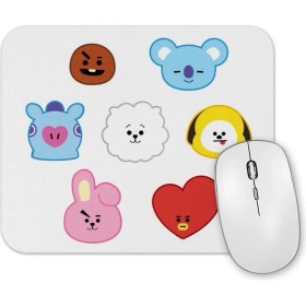 Resim Baskı Dükkanı Bts BT21 Karakterleri 02 Mouse Pad 