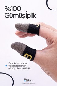 Resim Bhave Pubg Parmaklık 1 Çift-pubg Parmak Eldiveni-Silver Pro Ultra Hassas Oyuncu Parmaklığı-espor Parmaklık 