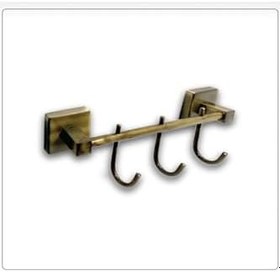 Resim İSAOĞLU YAPI Antik Gold Banyo Bornozluk Üçlü Kanca Askılık Antik Gold Paslanmaz Pirinç Banyo Seti 