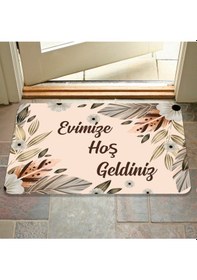 Resim Dijital Baskılı Hoş Geldiniz Yazılır Desenli Dekoratif Dış Kapı Önü Ve Iç Mekan Paspası Yıkanabilir Çok Renkli 