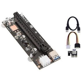 Resim S-link SL-EX116 Pcı-E 1x to 16x Sata 6pin Bitcoin Ekran Kartı Yükseltici 