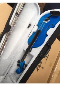 Resim Valeria-Paganini 4/4 Tam Boy Mavi Keman Seti-Kutu-Yay-Reçine 