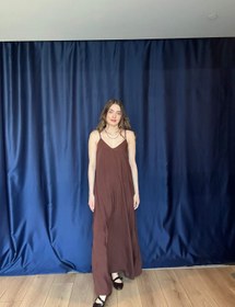 Resim Aec Prive Kadın Cotton İp Askılı Uzun Elbise -3423 - L 