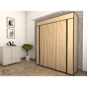 Resim Burak Çelik Borulu Bej Yorgan Hurcu Bez Dolap Yüklük Gardırop 