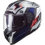 Resim Ls2 Challenger C Alloy Beyaz-Mavi-Kırmızı Kask 