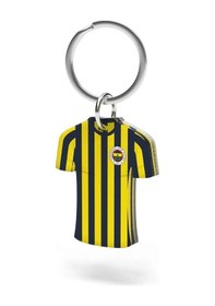 Resim Fenerbahçe Lisanslı Çubuklu Forma Çift Taraflı Anahtarlık Kanarya Ahşap Kutulu Sarı - Lacivert 