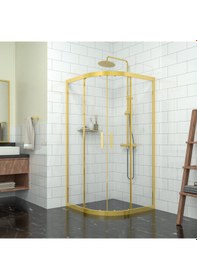 Resim Tekno Duş Gold Orion 6mm Şeffaf Cam Oval Duşakabin Şeffaf 