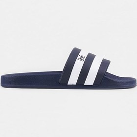 Resim Beyaz Şerit Çizgili Lacivert Erkek Plaj Terlik Lacivert 