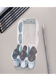 Resim Alex Schoeller A5 300 Gr Cretacolor 6'lı Aquarell Sulandırılabilir Fırçalı Rulo Kalemlik Eskiz Seti 