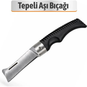 Resim Badem10 Denizli Aşı Bıçağı Bağ Bıçağı Çakısı Dövme Çelik Bıçak 19.5 cm 