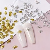 Resim 100 adet 3D Metal Taç Tırnak Sanatı Çivileri, Kokusuz Tırnak Süslemeleri DIY Manikür için, Kore Modası Basit Tırnak Süsleri Aksesuarları, Tırnak Teknisyenleri Malzemeleri 