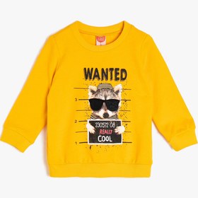 Resim Erkek Bebek Baskılı Sweatshirt Uzun Kollu 