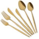 Resim Shiny Çatal Kaşık Bıçak Takımı Gold 36 Parça The Mia
