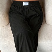 Resim Plus Beden, Kadınlar İçin Şık Geniş Paça Pantolon - Siyah - Her Mevsim Kullanıma Uygun Düz Kesim Tasarım & Minimalist Tarz, Günlük ve Özel Günler için Ofis Kıyafetleri - Saydam Olmayan Kumaş, Rahat Kesim, Dayanıklı Yapı, Stil Sahibi Alt Giyim 