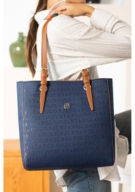 Resim Just Polo Kadın Büyük Boy 4 Bölmeli Günlük Kullanıma Uygun Tote Bag Omuz Çantası 234028mh Lacivert Taba Yeni 