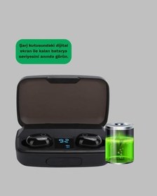 Resim Telefon Şarj Destekli 1800 mAh A10s TWS Kablosuz Kulak İçi Kulaklık 