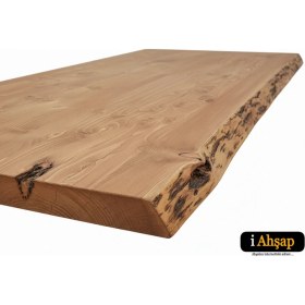 Resim iAhşap Doğal Kenarlı Sedir Kütük Masa Tablası | Masif Ahşap Yemek Masası Üstü No1 