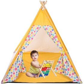 Resim Abbie Pamuk Ahşap Çocuk Oyun Çadırı Rainbow -sarı 