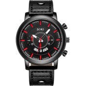 Resim Hanyang Siyah Kırmızı 2022 Soki Marka Avrupa ve Amerika Bahar Yeni Sıcak Stil Günlük Moda Iş Erkek Pu Kayış Takvim Spor Kuvars Izle (Yurt Dışından) 