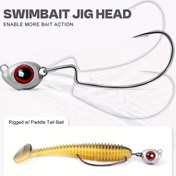 Resim 10 adet Balık Gözü Swimbait Jig Başlıkları Ağırlıklı Kanca Texas Rig veya Ned Rig Balıkçılığı için 1/16 1/8 3/16 1/4 3/8oz 