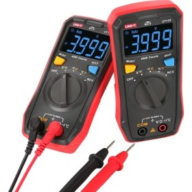 Resim Uni-T Ut 123 Mini Multimetre Ölçü Aleti Kırmızı ve Gri Renkli Cep Tipi Kullanım 