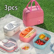 Resim 3'lü Anime İlhamlı Bento Kutu Seti, Büyük Kapasiteli Yalıtımlı Öğle Yemeği Çantası, Seyahat ve Takeout Yiyecek Kapları, Çorba İçin Kaşık Dahil, Piknikler, Ofis, Okul İçin Mükemmel - Elde Yıkanabilir Plastik, Açık Hava Yemeği Temelleri | Canlı Bento Kutuları | Yalıtıtımlı Öğle Yemeği Çantası 