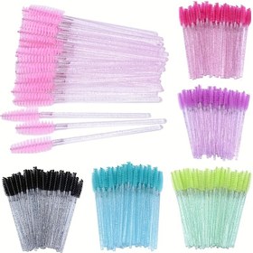 Resim 300 adet Kirpik Fırçaları Tek Kullanımlık Kristal Kaş Fırçası Maskara Çubuğu Göz Kirpikleri Kozmetik Uzatma Makyaj Araçları 