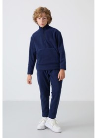 Resim Tommylife Tommy Life Lacivert Kalın Yumuşak Dokulu Standart Fit Nakışlı Polar Erkek Çocuk Eşofman Takım - 11218 Lacivert 