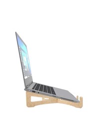 Resim Ahşap Laptop Notebook ve Tablet Telefon Standı Yükseltici Altlık Naturel 