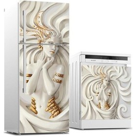 Resim Buzdolabı Ve Bulaşık Makinası Beyaz Eşya Sticker Kaplama Altın Sa (540887379) 