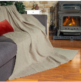 Resim Jakarlı Şönil Koltuk Örtüsü Kanepe Örtüsü Koltuk Şalı 110x175 2 Ad. Kaymaz Camel Camel 