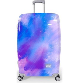 Resim Coral High Renkli Desenli Pc Büyük Boy Valiz 70cm 16838 Mor 