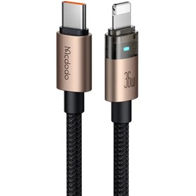 Resim MCDODO CA-6941 Type-C to Lightning 36W 1.2 m Şeffaf Kablo Şarj Işıklı 