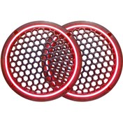 Resim SOUNDERS Neon Işıklı 20 cm Hoparlör ve Midrange Kapağı - 2 Adet - Kırmızı 